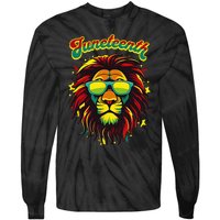 Juneteenth Lion Celebrate Black Freedom 1865 History Month Tie-Dye Long Sleeve Shirt