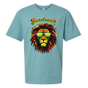 Juneteenth Lion Celebrate Black Freedom 1865 History Month Sueded Cloud Jersey T-Shirt