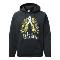 JustBreathe Lung Cancer Awareness Support Ribbon Costume Performance Fleece Hoodie