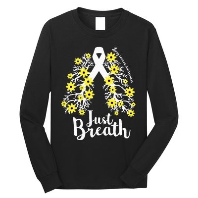 JustBreathe Lung Cancer Awareness Support Ribbon Costume Long Sleeve Shirt