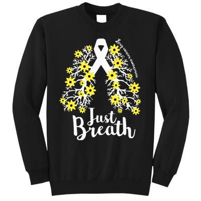 JustBreathe Lung Cancer Awareness Support Ribbon Costume Sweatshirt