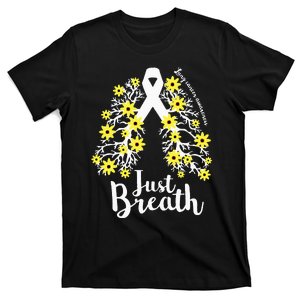 JustBreathe Lung Cancer Awareness Support Ribbon Costume T-Shirt