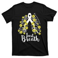 JustBreathe Lung Cancer Awareness Support Ribbon Costume T-Shirt