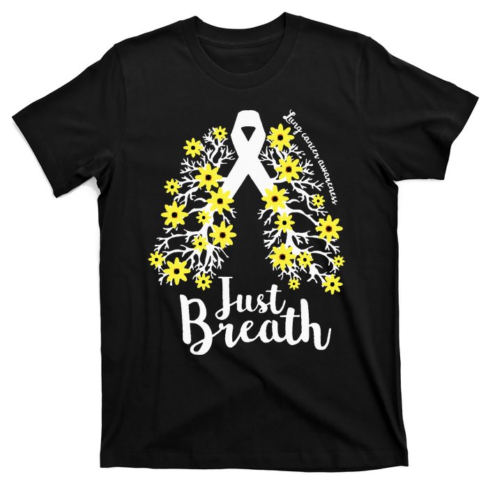 JustBreathe Lung Cancer Awareness Support Ribbon Costume T-Shirt