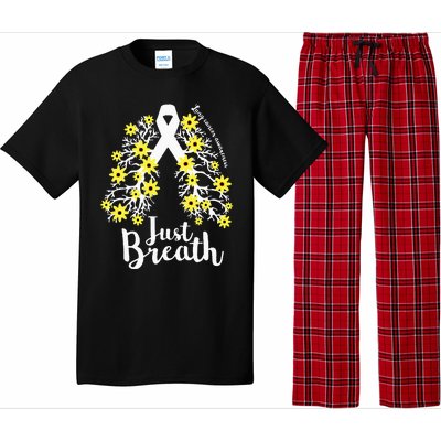 JustBreathe Lung Cancer Awareness Support Ribbon Costume Pajama Set