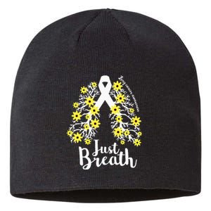 JustBreathe Lung Cancer Awareness Support Ribbon Costume Sustainable Beanie