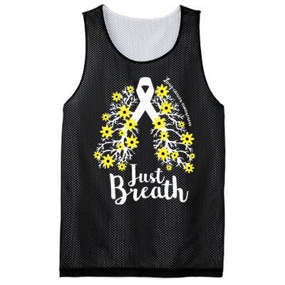 JustBreathe Lung Cancer Awareness Support Ribbon Costume Mesh Reversible Basketball Jersey Tank