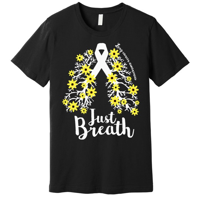 JustBreathe Lung Cancer Awareness Support Ribbon Costume Premium T-Shirt