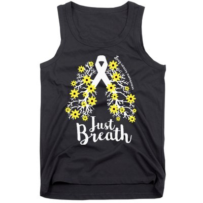 JustBreathe Lung Cancer Awareness Support Ribbon Costume Tank Top