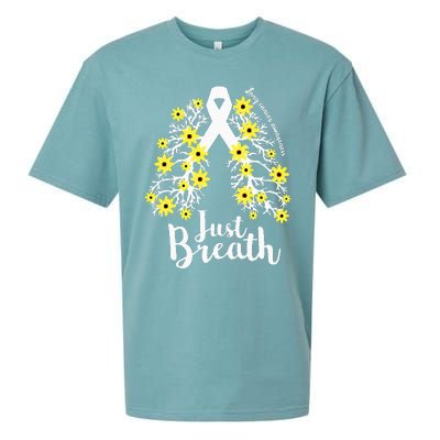 JustBreathe Lung Cancer Awareness Support Ribbon Costume Sueded Cloud Jersey T-Shirt