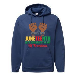 Juneteenth Let's Celebrate The Day Of Freedom Black History Cute Gift Performance Fleece Hoodie