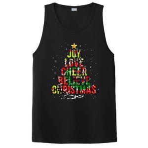 Joy Love Cheer Believe Christmas Tie Dye Xmas Tree Pajamas Gift PosiCharge Competitor Tank