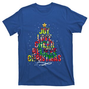 Joy Love Cheer Believe Christmas Tie Dye Xmas Tree Pajamas Gift T-Shirt