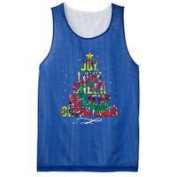 Joy Love Cheer Believe Christmas Tie Dye Xmas Tree Pajamas Gift Mesh Reversible Basketball Jersey Tank