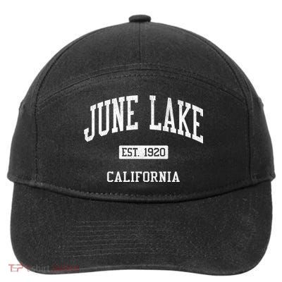 June Lake California Ca Js04 Vintage Athletic Sports 7-Panel Snapback Hat