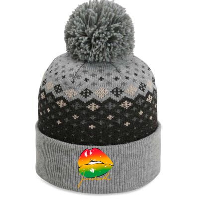 Juneteenth Lips Celebration The Baniff Cuffed Pom Beanie