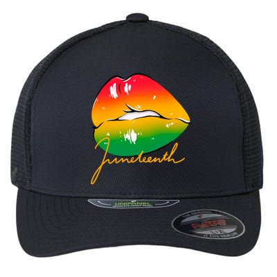 Juneteenth Lips Celebration Flexfit Unipanel Trucker Cap