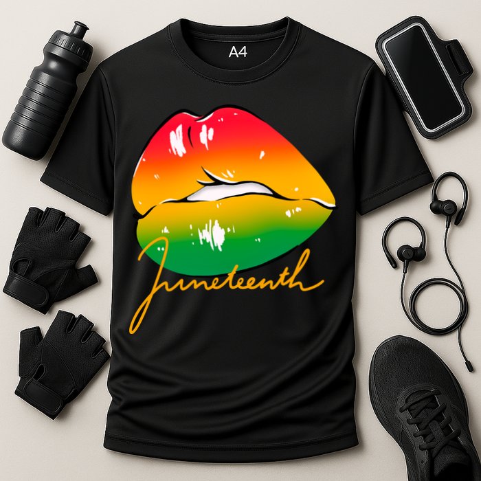 Juneteenth Lips Celebration Cooling Performance Crew T-Shirt