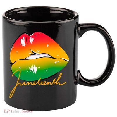 Juneteenth Lips Celebration 11oz C Handle Ceramic Mug