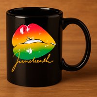 Juneteenth Lips Celebration 11oz C Handle Ceramic Mug