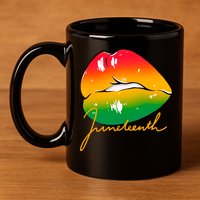 Juneteenth Lips Celebration 11oz C Handle Ceramic Mug