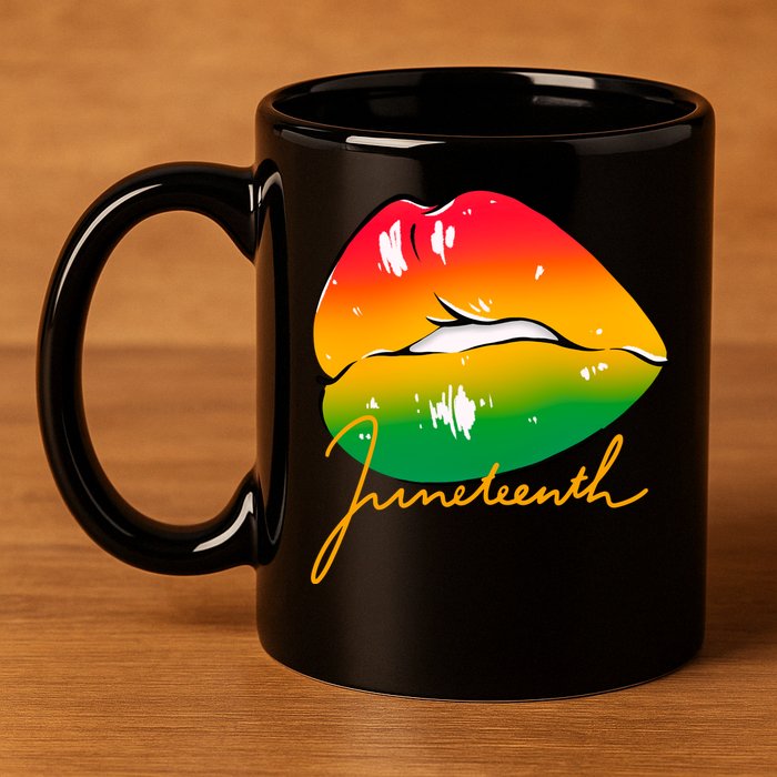 Juneteenth Lips Celebration 11oz C Handle Ceramic Mug