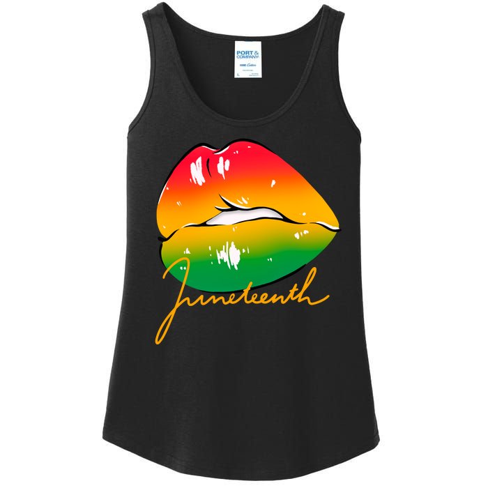 Juneteenth Lips Celebration Ladies Essential Tank