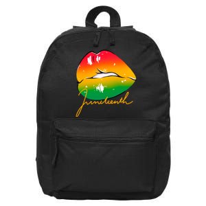 Juneteenth Lips Celebration 16 in Basic Backpack