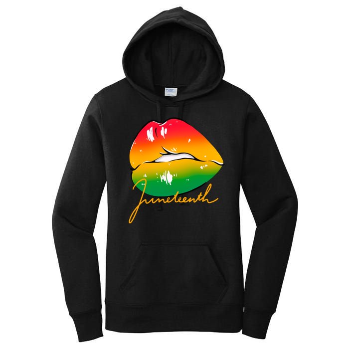 Juneteenth Lips Celebration Women's Pullover Hoodie