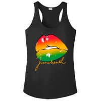 Juneteenth Lips Celebration Ladies PosiCharge Competitor Racerback Tank