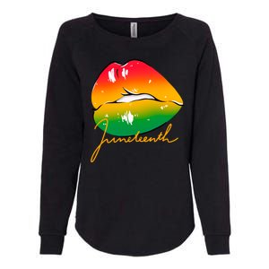 Juneteenth Lips Celebration Womens California Wash Sweatshirt