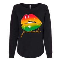 Juneteenth Lips Celebration Womens California Wash Sweatshirt