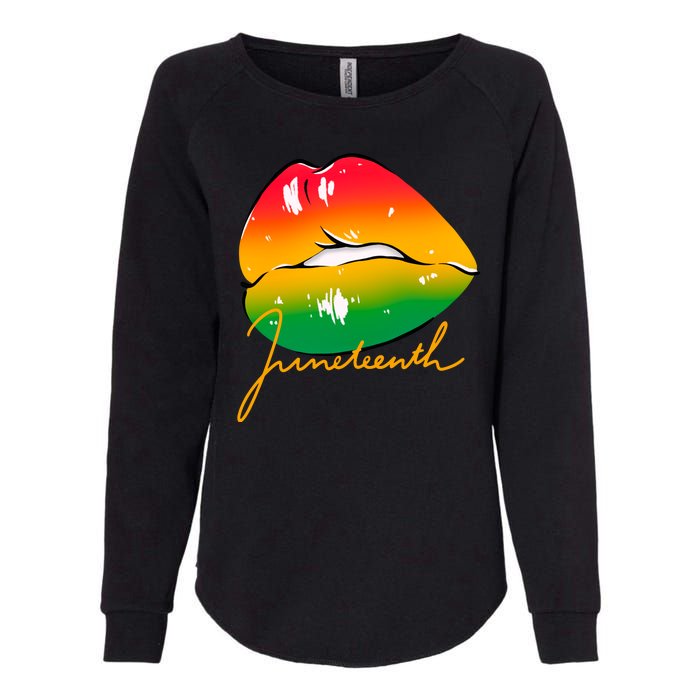 Juneteenth Lips Celebration Womens California Wash Sweatshirt