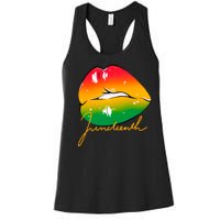 Juneteenth Lips Celebration Women's Racerback Tank