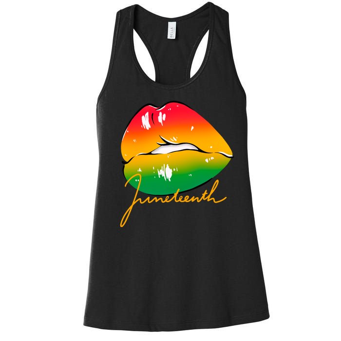 Juneteenth Lips Celebration Women's Racerback Tank