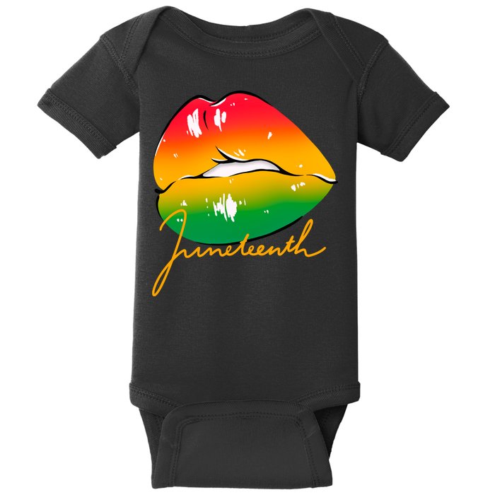 Juneteenth Lips Celebration Baby Bodysuit
