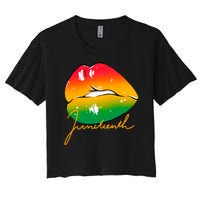 Juneteenth Lips Celebration Women's Crop Top Tee