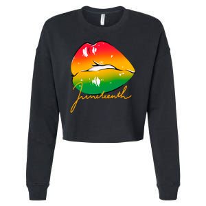 Juneteenth Lips Celebration Cropped Pullover Crew