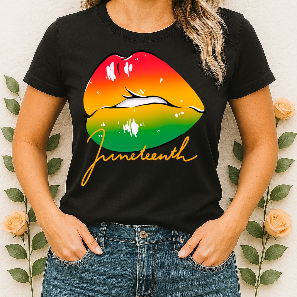 Juneteenth Lips Celebration Womens T-Shirt