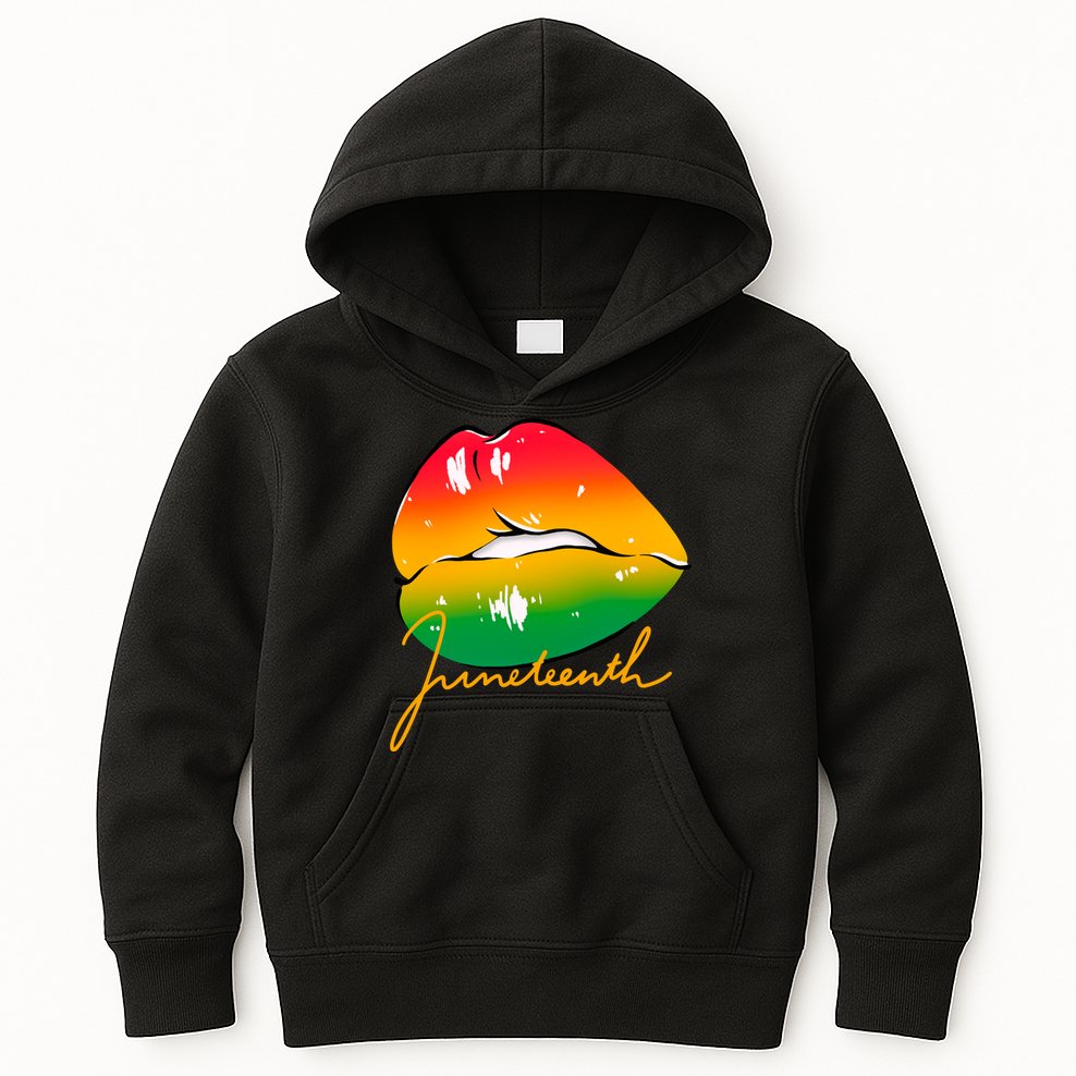 Juneteenth Lips Celebration Kids Hoodie