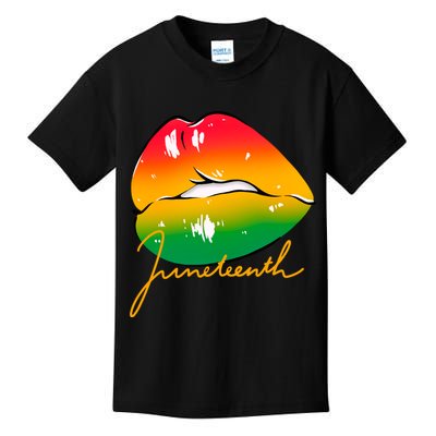 Juneteenth Lips Celebration Kids T-Shirt