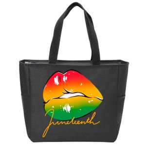 Juneteenth Lips Celebration Zip Tote Bag