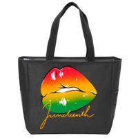 Juneteenth Lips Celebration Zip Tote Bag