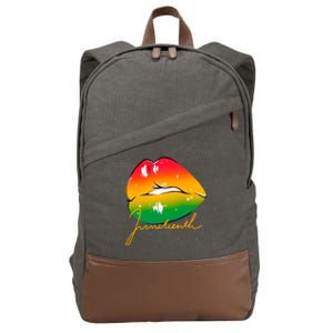 Juneteenth Lips Celebration Cotton Canvas Backpack