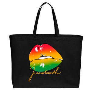 Juneteenth Lips Celebration Cotton Canvas Jumbo Tote