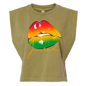 Juneteenth Lips Celebration Garment-Dyed Women's Muscle Tee