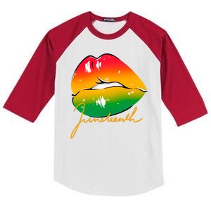 Juneteenth Lips Celebration Kids Colorblock Raglan Jersey