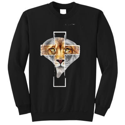 Judah Lion Cross Jesus Christ Religious Faith In God Sweatshirt