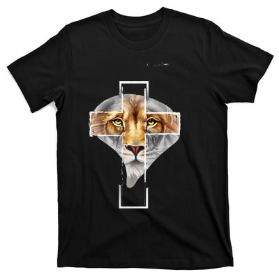 Judah Lion Cross Jesus Christ Religious Faith In God T-Shirt