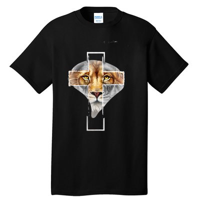 Judah Lion Cross Jesus Christ Religious Faith In God Tall T-Shirt